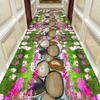 Autumn Style Long Lobby Carpet Fresh Green Grass Pattern Stairway Hallway Home Corridor Carpet Aisle Party Wedding Red Area Rugs