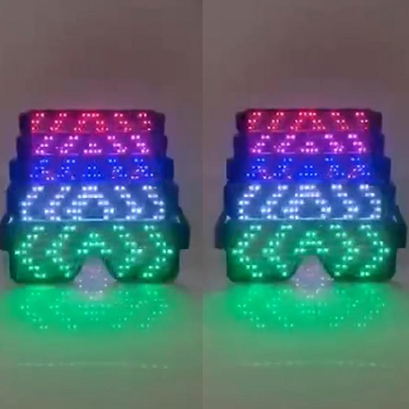 USB nabíjecí LED osvětlení Brýle 4 Barvy 10 Vzorů Svítící Brýle Pro Halloween Bar KTV