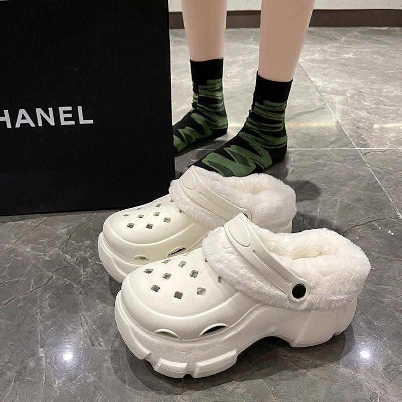 Damskie zimowe buty bawełniane na grubej podeszwie, ocieplane polarem, antypoślizgowe, podwyższające, codzienne