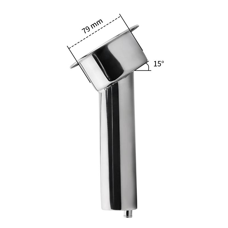 2 In 1 Boat Fishing Rod Tube Cup Holder Stainless Steel 15/30/90 Degree Round Top Cup Holder for Yacht Ship Boat Accessories
