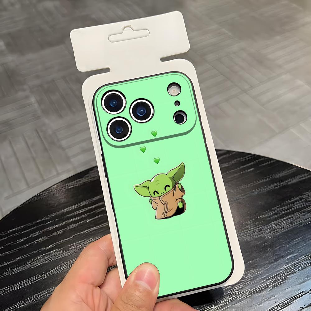 

Cute Baby Y-Yoda Phone Case For IPhone 17 Air 16 E Pro Max 15 14 13 Mini 12 Pro 11 Max Plus Black Soft Shell iPhone 13
