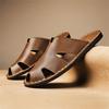 2026 Men's Casual Soft Sole Non-slip Leather Beach Slippers