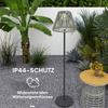 Solar Floor Lamp Rattan Solar Lamps with Light Sensor 25 LED Lights Solar Light in Boho Style diameter 33 x 135 cm