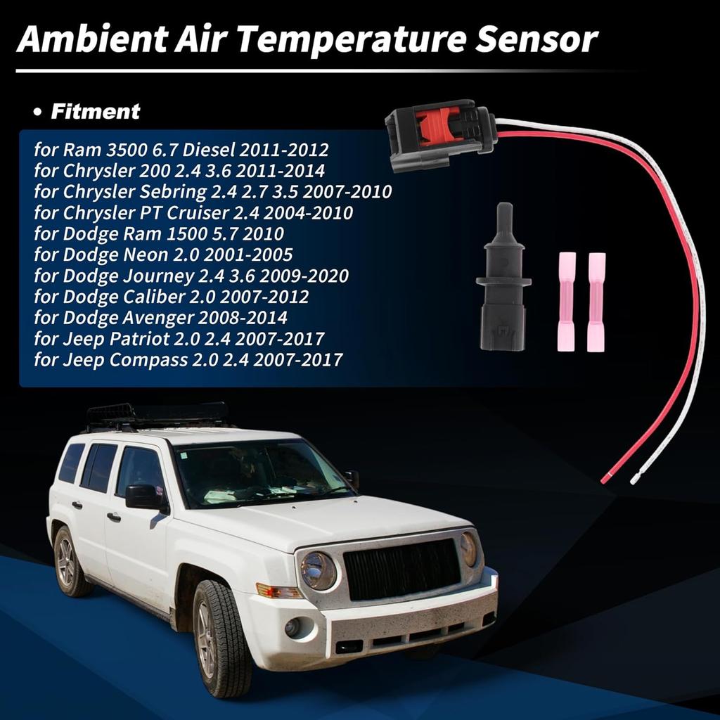 No.5293138AA Ambient Air Temperature Sensor for Ram 3500 6.7 Diesel 11-12 for Dodge Journey 2.4 3.6 09-20 for Jeep Compass 07-17 with Connector