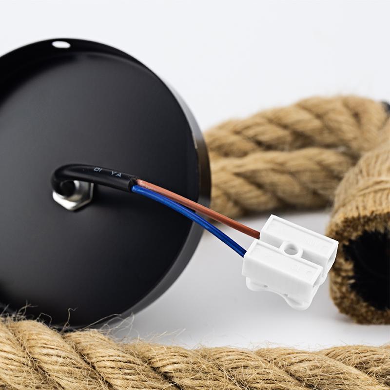 Lampă suspendată cu LED, vintage, frânghie de cânepă, bază AC85-265V E27 Socket Creative Country Style Loft Industrial Pendant Lamp