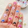 50pcs Resin Cute Mini Cartoon Colored Mushrooms Doll Armor Figurines Flat back Nail Art DIY Scrapbook Crafts