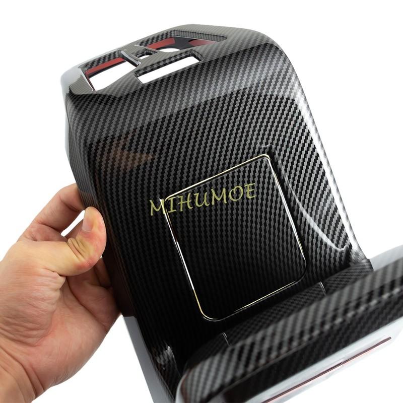 For BMW X1 iX1 U11 X2 iX2 U10 2024 2025 Carbon Fiber Rear Seat Armrest Air Vent Overlay + Charging Port Cover Decoration