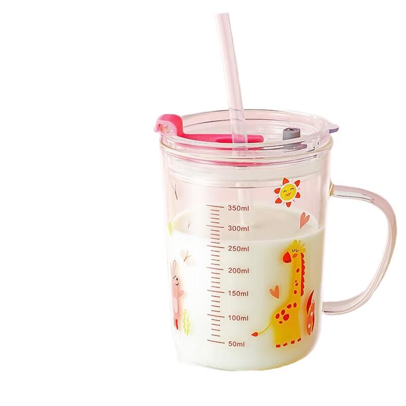 Fuguang Children s Glass Milk Bottle with Straw