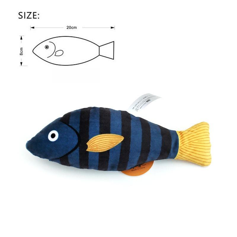 Fish Shape Catnip Cats Toy Soft Bite‑resistant Kitten Plush Toys Stress Relief Interactive Playing Supplies for Indoor Pet Cats