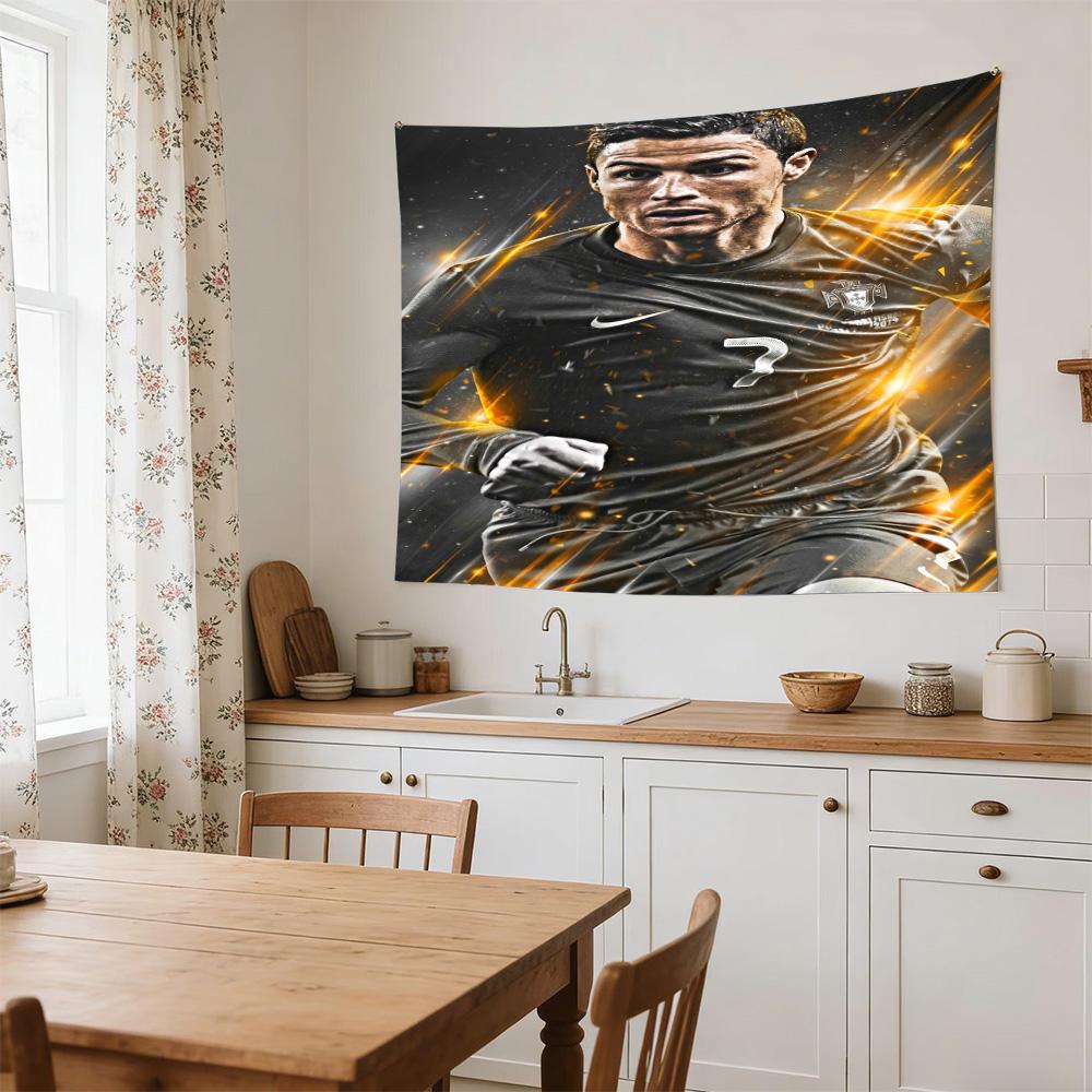 Ronaldo's Portugal Jersey Large Wall Tapestry,Ideal for Office Backdrops, Holiday Gifts, Home Decor (Living Room, Bedroom, Dorm, Parties), and Outdoor