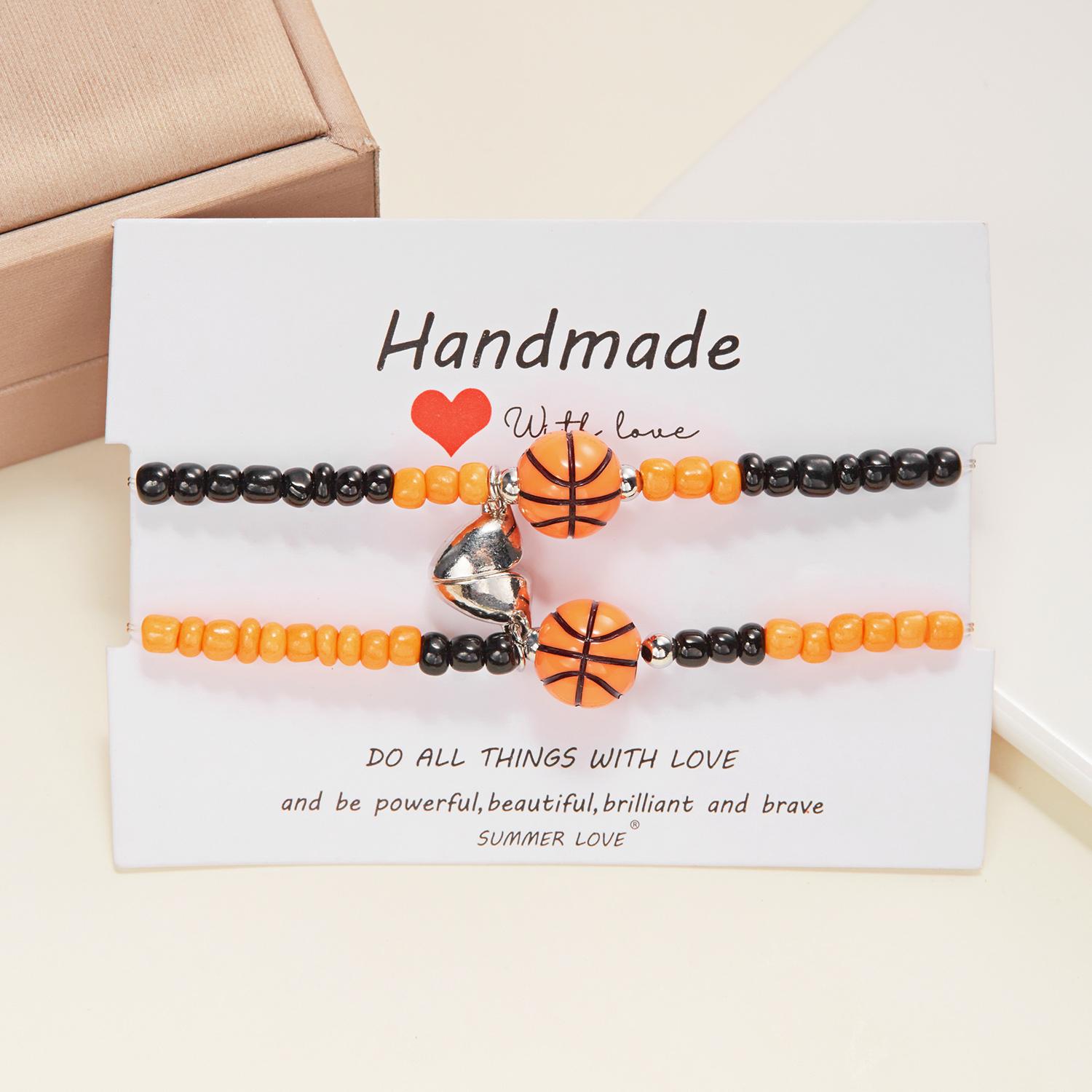 

Rice Beads Couple Bracelet For Lovers Magnetic Attract Volleyball Tennis Basketball Football Braided Rope Friendship Jewelry Adjustable