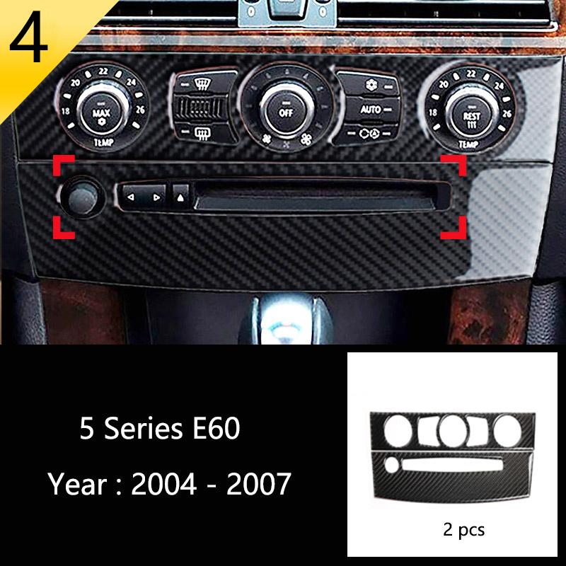 Carbon Fiber For BMW 5 Series E60 Car Inner Gearshift Air Conditioning CD Panel Door Armrest Decorative Cover Trim Car Sticker