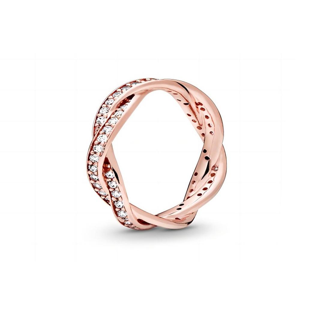 Pandora Fate Wheel Mobius Ring 14K Rose Gold Women ring 180892CZ Box,56