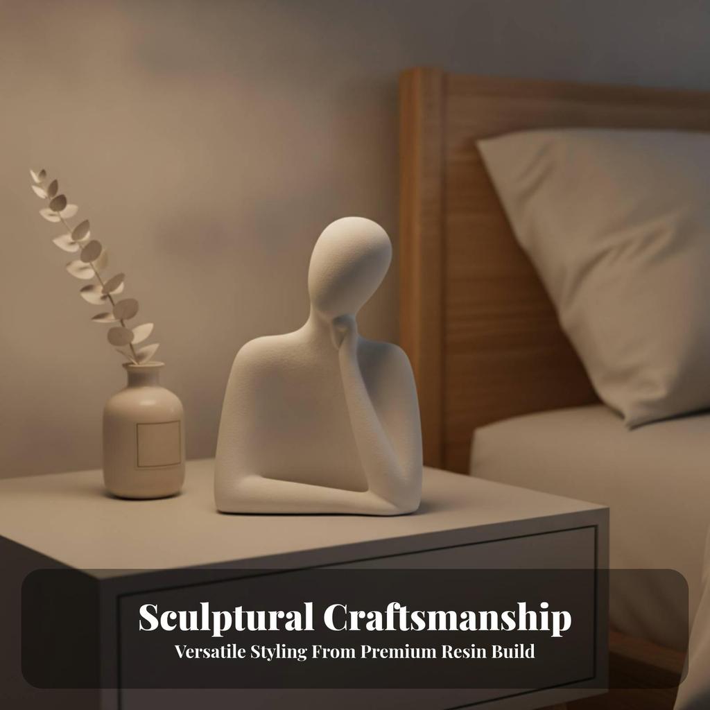 Abstract Human Figurine Artistic Seated Figure Statue Compact for Entryway Table