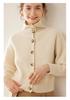 Heavyweight Cashmere Slim Fit High Neck Cardigan: Autumn/Winter European American Style Women's Sweater