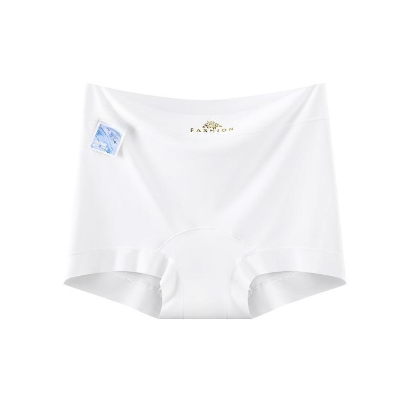 Women's Summer Extended Antibacterial Bottom Ice Silk No Trace High Waist Comfortable Flat Angle Briefs