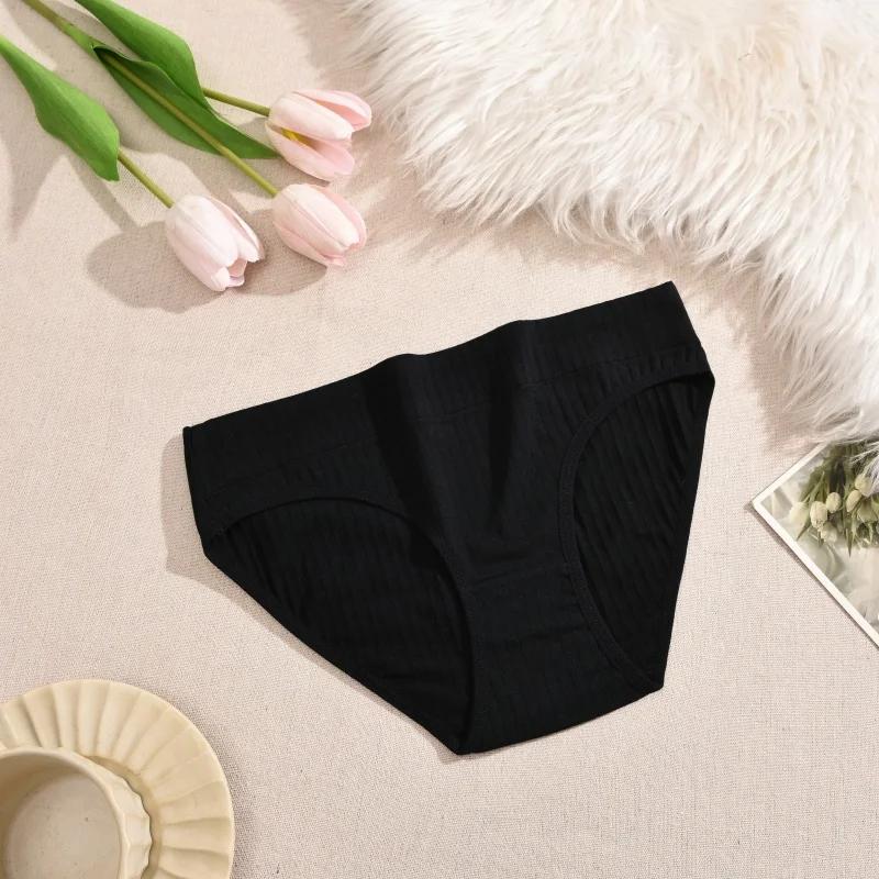 Damen Nahtloser Baumwollslip Damen Übergröße Slips Einfarbige Atmungsaktive Unterwäsche Damen Niedrige Taille Weiche Dessous S-XXL