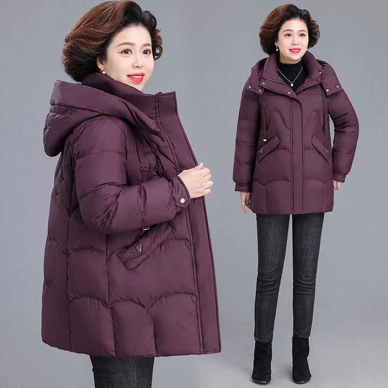

Elegant Hooded Winter Cotton Coat for Sophisticated Ladies and Mothers 2XL [Recommended for 116-125 catties]