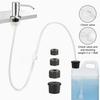 Kitchen Sink Soap Dispenser Extension Tube Kit with 47" Hose Prevent Backflow Check Valve Multipurpose Hand Sanitizer