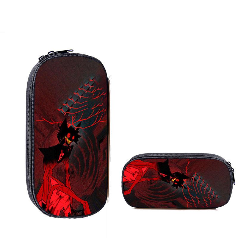 Hell Inn Printed Full-color Single-layer Pencil Bag, Zipper Stationery Bag for Primary and Secondary School Students