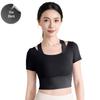 Women's Mesh Faux Two-Piece Yoga Top