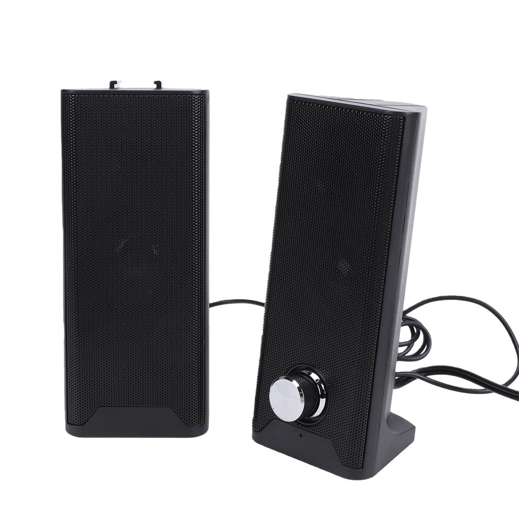 2 In 1 Computer Speaker with Volume Knob USB Plug and Play 35mm Sound Input Gaming Speakers for PC Laptop Desktop