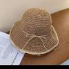 Summer Straw Bucket Hats For Women Hollow Vent Panama Cap Female Foldable Fisherman Hat Outdoor Travel Sun Protection Hats Gorro