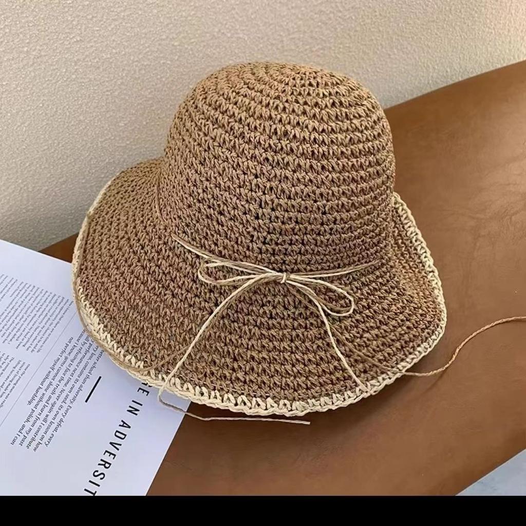 Summer Straw Bucket Hats For Women Hollow Vent Panama Cap Female Foldable Fisherman Hat Outdoor Travel Sun Protection Hats Gorro