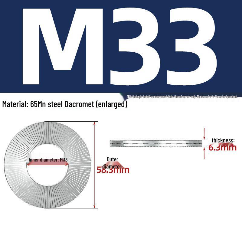 304 Stainless Steel Double Stack Self-Locking Washer with 65Mn Manganese, Anti-Loosening, Double-Sided Tooth Layer