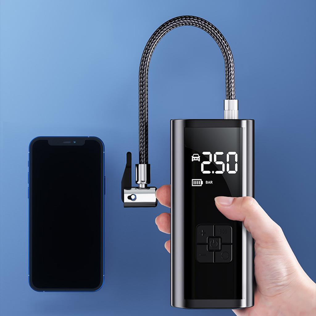 Battery Power Tyre Inflator Air Compressor Handheld Electric Digital Tire Inflator with LED Light Tire Pump
