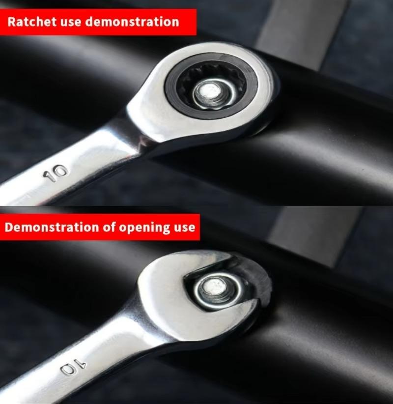 6/8/10/12pc Ratchet Wrench Set, 72-Tooth Quick Release, Open & Box End, High Hardness, Durable for DIY & Professionals