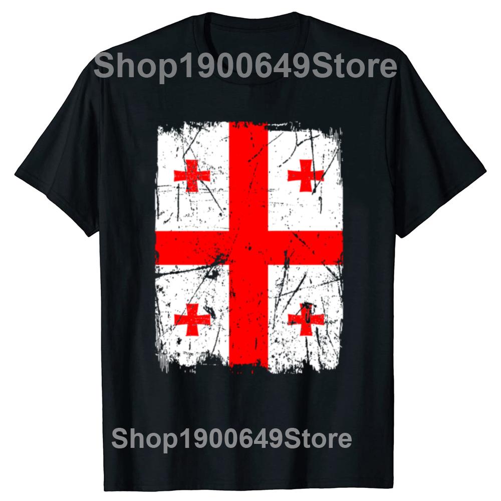 Funny Retro Georgia Flag Map Graphic Tshirts Men Womens Fashion Casual Tshirt 100 Cotton Loose Oversized Georgian T Shirt