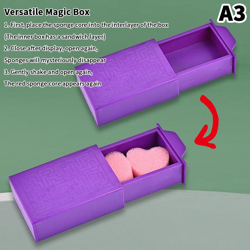 1Pc Changeable Magic Box Puzzle Interaction Close-Up Magic Props Tricks Classic Funny Gadgets Kids Toys