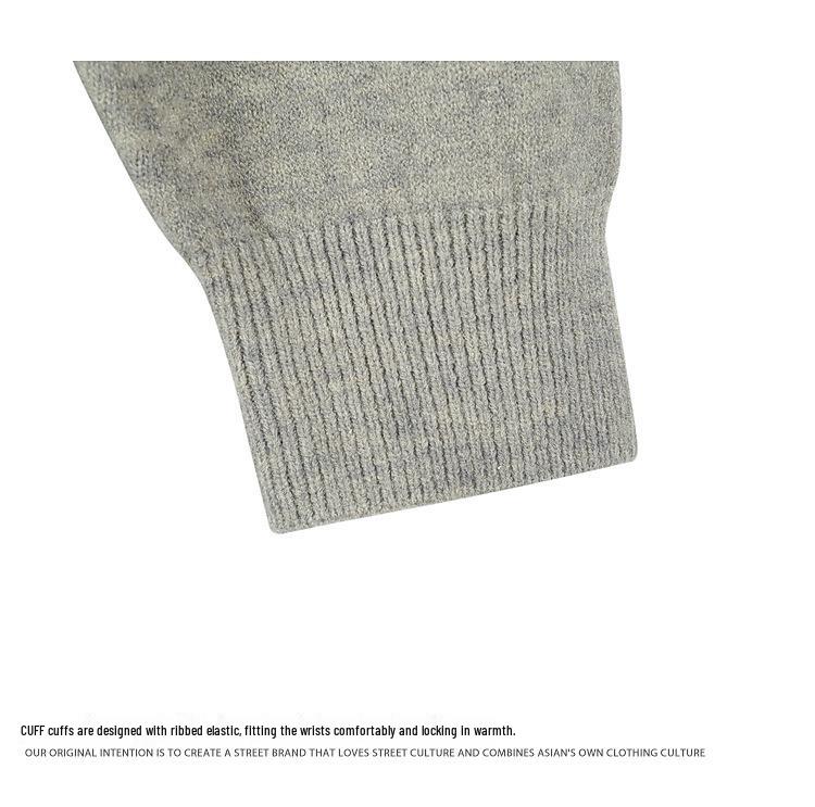 520g Men's Retro Henley Collar Heavyweight Sweater - Old Money Style, Casual Knit Hoodie, Plus Size, Autumn/Winter Wear