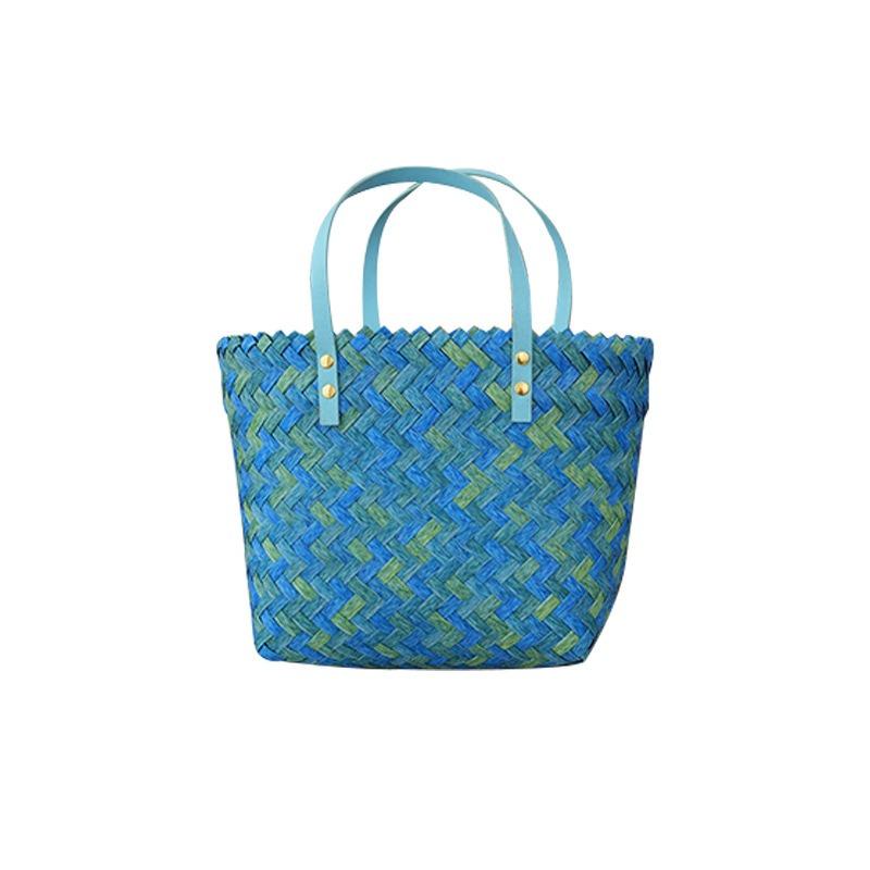 Retro hand-woven bags, commuting to work, large-capacity hand baskets, vacation wind-plastic woven bags