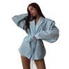 2025 Spring/Summer Versatile Solid Color Coat: Waist-cinching Tie-belt, Shoulder Pad, Elegant Design