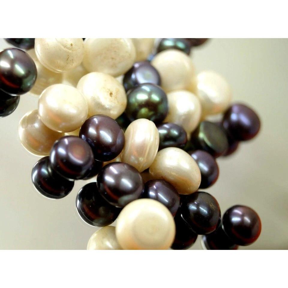 Cabochon Natural Pearl White & Black 100 Ct Fabulous Loose Gemstone Lot