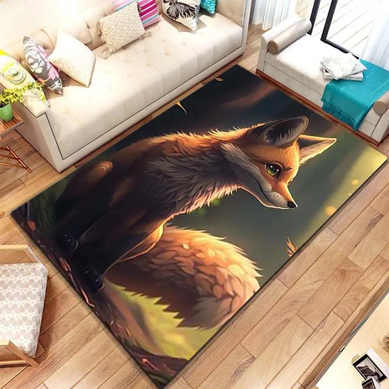 Wildfuchs Muster Druck Große Teppiche Teppich für Zuhause Wohnzimmer Schlafzimmer Sofa Fußmatte Dekoration Rutschfester Boden Pay Mat