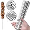 10-30pcs Stainless Steel BBQ Stick Barrel Set with BBQ Fork and Iron Stick Suitable for BBQ Kitchen Camping and Outdoor Picnic