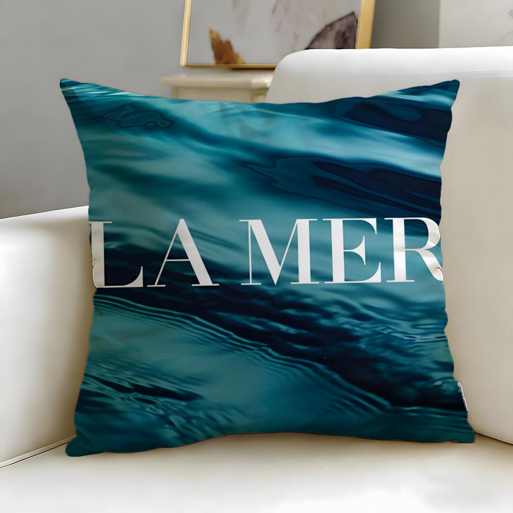 Классический бренд роскошной уходовой косметики La Mer Подушка-чехол Soft & Easy-Wash – Универсальная для дивана, кровати, путешествий и офиса 30cmx30cm