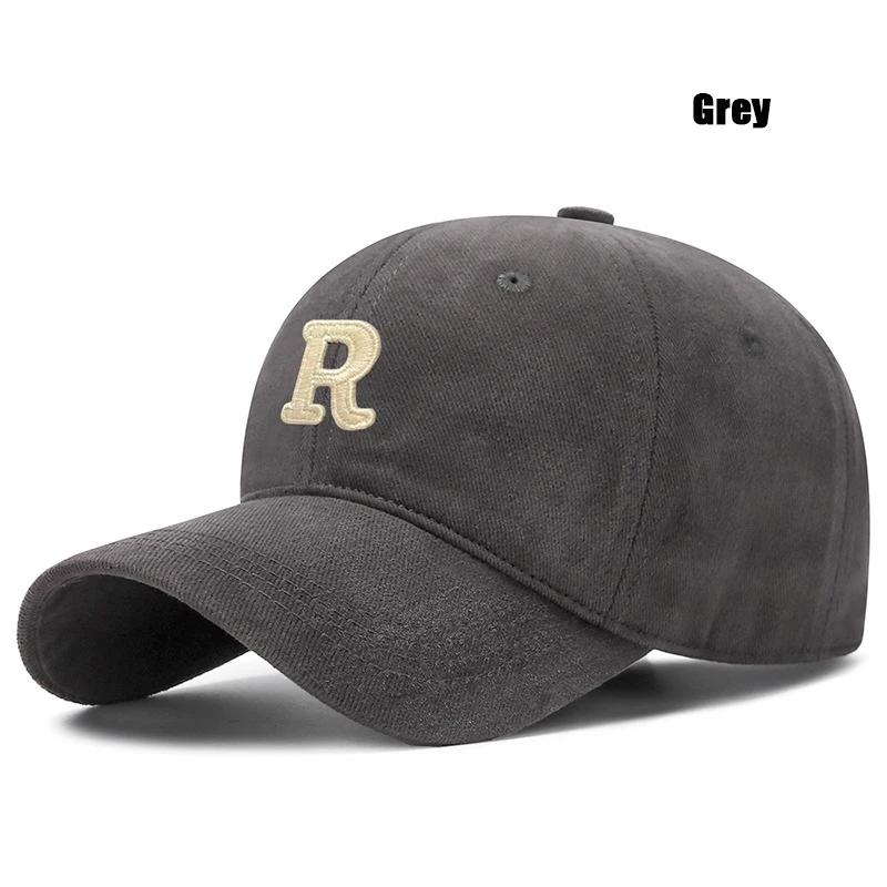 New Unisex Korean Version Big Head Circumference Three-Dimensional R Letter Cotton Thorn 3Dimensional Embroidered Baseball Cap