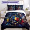 Romania Football Printed Bedding 3 Piece Set Cozy Breathable Bed Cover Set as Housewarming Holiday Gift