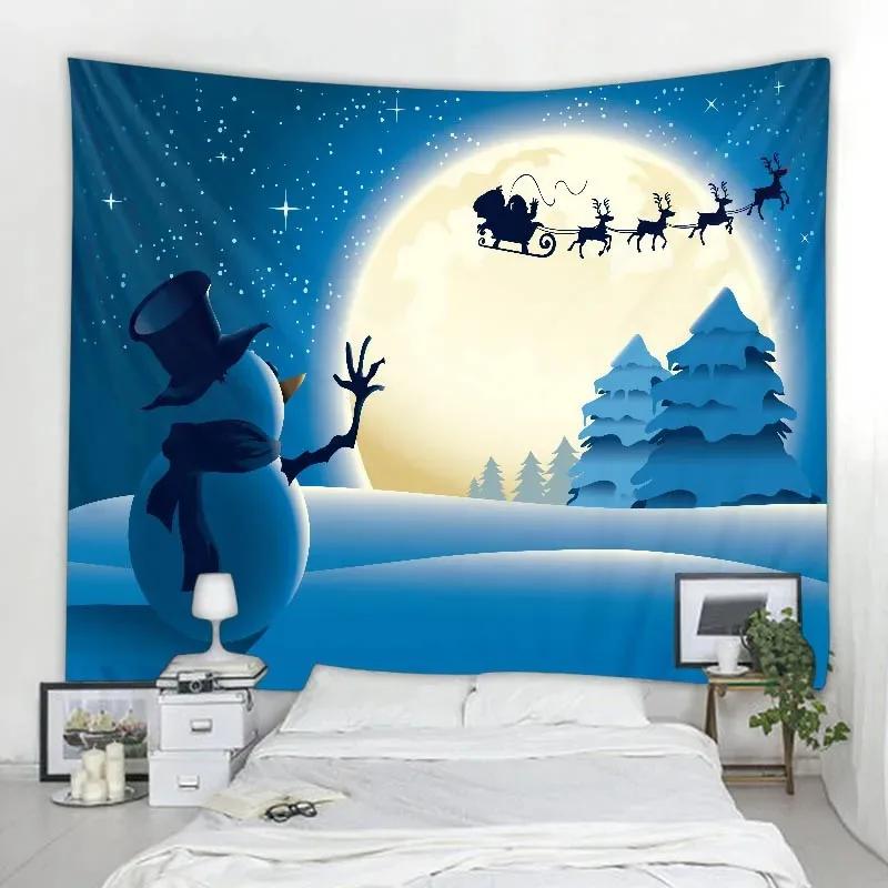 Christmas Snow Forest Decorative Tapestry Home Living Room Bedroom Wall Decoration