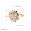 New  Rose Gold Flower Big Ring Fashion Creative Wedding Jewelry Natural Zircon Women Ring Unusual Vintage Jewelry