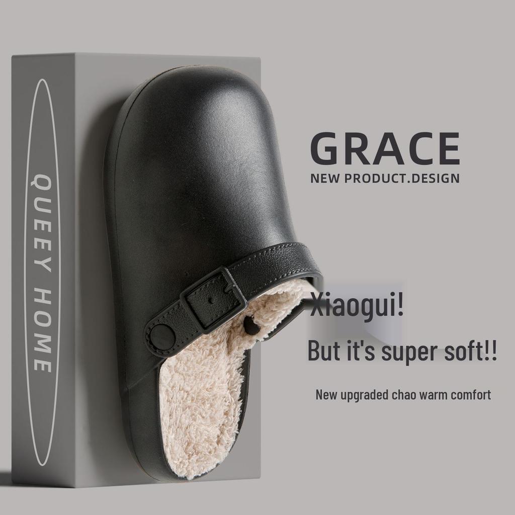 Cozy Waterproof Cotton Slippers: Women's & Men's Closed-Toe, Non-Slip, Indoor Winter Warmth