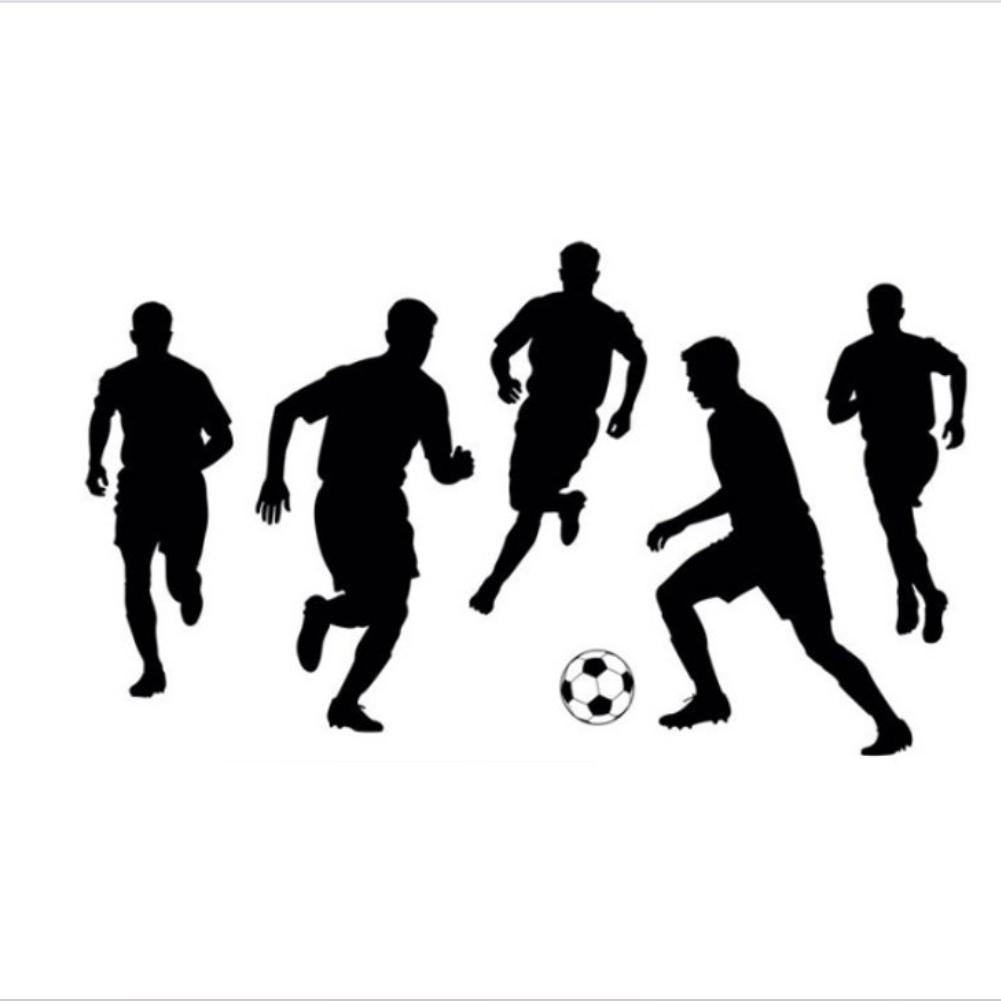 Soccer Sticker Soccer Wall Decal Sports-themed Room Black Wall Sticker Indoor Outdoor Compatible Flexible Material