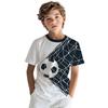Summer Children's Clothing Boy Fashion Versatile Football Pattern Print T-Shirt for Boys Casual Street Short Sleeve Boys Clothes