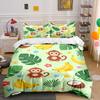 Monkeys, Bananas, Coconuts, Leaves. Bedding Sets Duvet Cover Sets Duvet Covers Pillowcases(1 * Duvet Cover 2 * Pillowcases Without Duvet Insert)