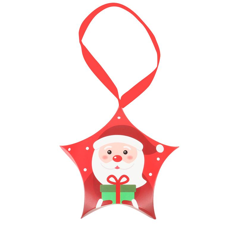 8pcs Star Shape Christmas Candy Box DIY Paper Treat Gift Boxes with Ribbon Merry Christmas Boxes Bag for Home New Year Navidad