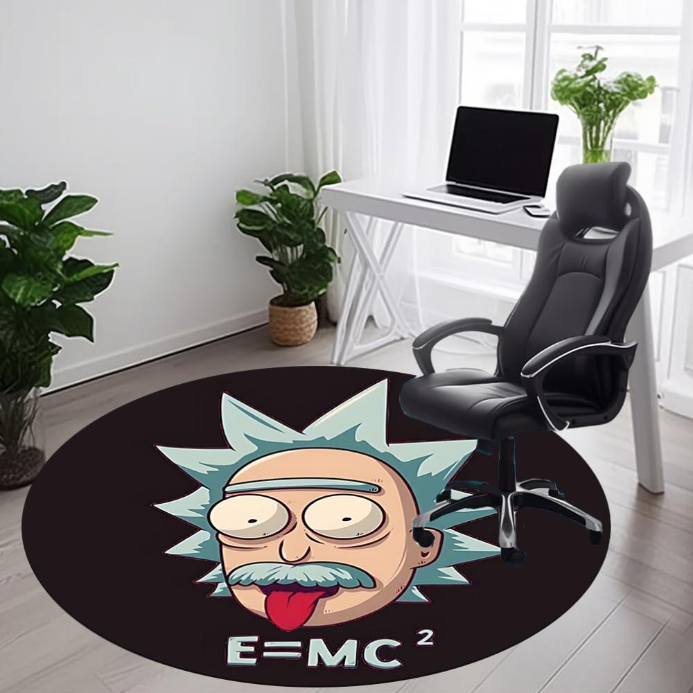 1pz Tappeto Rotondo Rick and Morty per Ufficio, Sotto Sedie da Ufficio Camera da Letto Soggiorno Arredamento Casa, Decorazione Stanza, Disponibile in Varie Misure